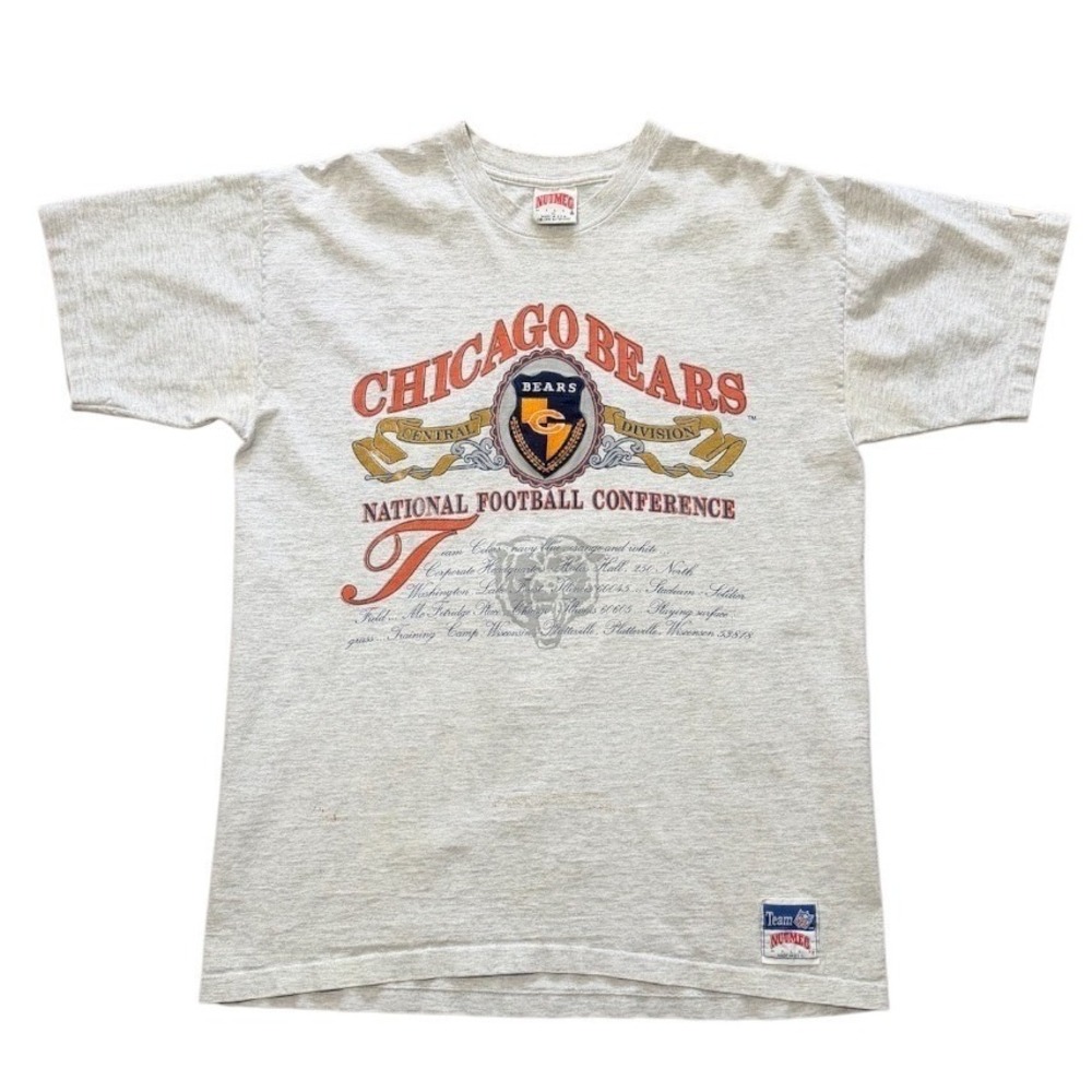 Vintage 90s Chicago Bears NFL Football Sports Graphic Crest Embroidered T-Shirt